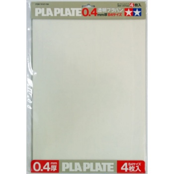 Tamiya läbipaistev PLA plaat 0.4mm B4 4tk