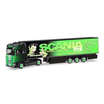 1/87 Herpa Scania CS Hochdach Kühlkoffer-Sattelzug "GS Transporte"