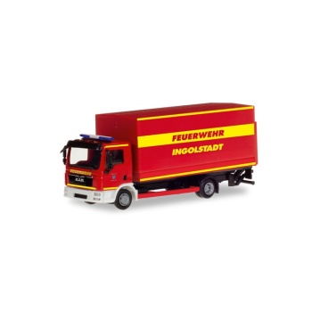 1/87 Herpa MAN TGL canvas truck with liftgate "Ingolstadt fire department"