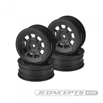JConcepts 9 shot - B6.1 | YZ2 | XB2 | RB7 | KC, KD, 2.2" front wheel (black) - 4pc