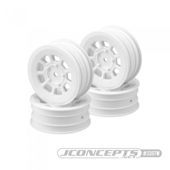 JConcepts 9 shot - B6.1 | YZ2 | XB2 | RB7 | KC, KD, 2.2" front wheel (white) - 4pc