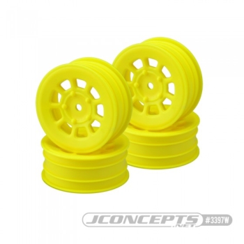 JConcepts 9 shot - B6.1 | YZ2 | XB2 | RB7 | KC, KD, 2.2" front wheel (yellow) - 4pc