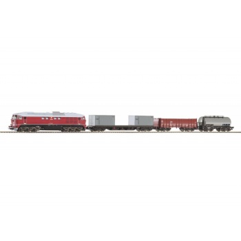 Piko H0 Starter Set BR 130 ČSD w. 3 Freight Cars, PIKO A-Track w. Railbed