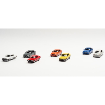 1/87 H0 Herpa Set with 7 models "7 generations of BMW 3-series"