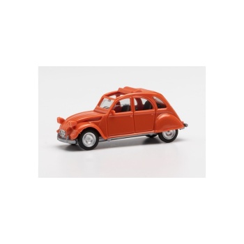 1/87 Citroen 2 CV with folding top open, orange red HERPA