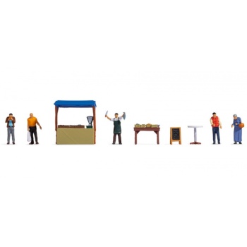 1/87 H0 Themed Figures Set "Fish Stall"