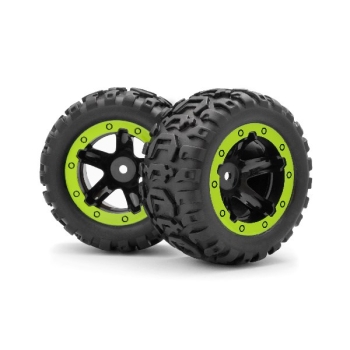 Slyder MT Wheels/Tires Assembled (Black/Green)