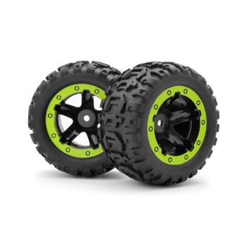 Slyder MT Wheels/Tires Assembled (Black/Green)