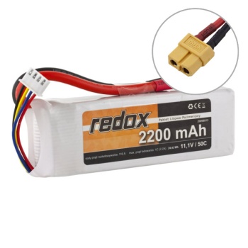 LiPo Aku 3S 11.1V 2200mAh 50C Redox