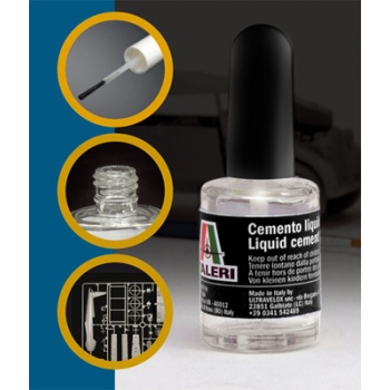 LIQUID CEMENT FOR PLASTIC large brush 15ml