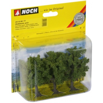 Fruit Trees green, 3 pieces, 8 cm high