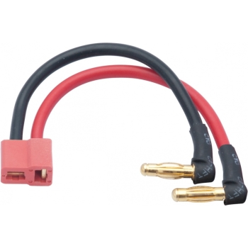 LRP LiPo Hardcase adapter wire - 4mm male plug to US-style plug 90° angle