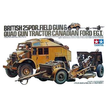 TA35044 - 1/35 Tamiya  BRITISH 25PDR.FIELD GUN& QUAD GUN TRACTOR