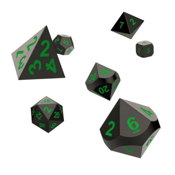 Oakie Doakie Dice RPG Set Metal Dice - Matrix (7)