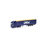 1/87 Volvo FH GL XL 2020 Electric curtain canvas semitrailer "DSV" (Denmark/Hedehusene) Herpa