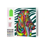 Diamond Art 30x40cm teemantmaali komplekt, Zebra
