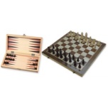 Wooden Checkers + Backgammon 29x29cm