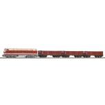 Piko H0 Starter Set DR BR 119 w 3 High Side Gondolas Eal, PIKO A-track w. Railbed IV