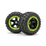 Slyder MT Wheels/Tires Assembled (Black/Green)