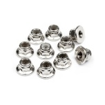 SERRATED FLANGE LOCK NUT M4 (SILVER/1tk)