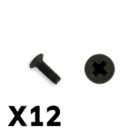 FTX TRACER COUNTERSUNK SCREWS KM2.5*8MM 12tk