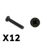 FTX TRACER PAN HEAD SELF TAPPING SCREWS PBHO2.6*12MM 12tk