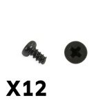 FTX TRACER PAN HEAD SELF TAPPING SCREWS PBHO2.3*4MM 12tk