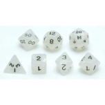 Role-Playing Game Dice set 7pcs - "White Marble"