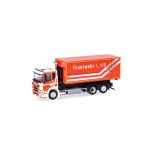 1/87 H0 Scania CG17 roll-off bucket trailer "Fire brigade Fulda" Herpa
