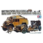 1/35 TAMIYA BRITISH 25PDR.FIELD GUN& QUAD GUN TRACTOR