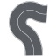 Federal Road Curve grey, 2 pieces, each 8 cm wide